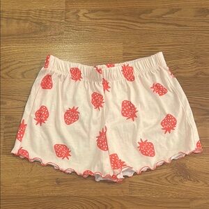 Strawberry Print Girls Pajama Shorts NWT